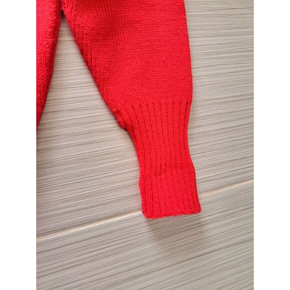 Vintage 70's East-Tenn Varsity Red Official Award Sweater Chenille "CG" Patch M - Picture 10 of 10
